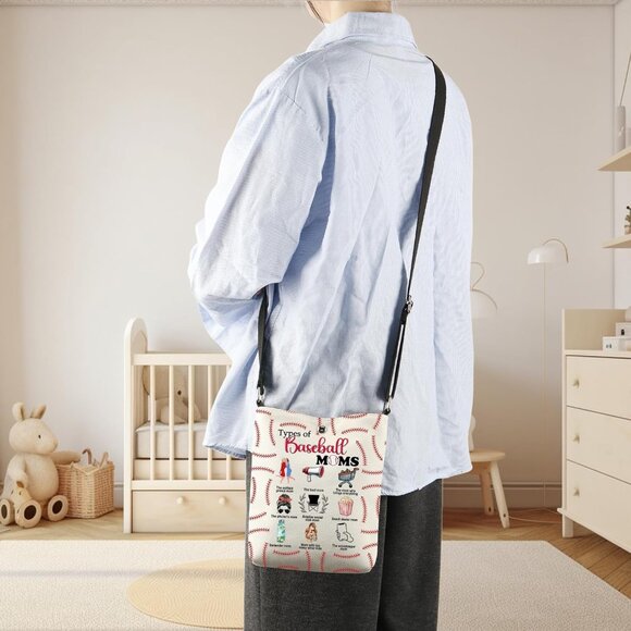 Stylish Baseball Mom Crossbody Bag with Magnetic Closure & Adjustable Strap - Picture 5 of 7